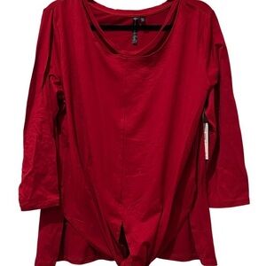 Women's Red Long Sleeve Top